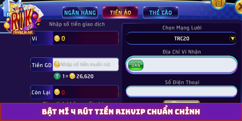 Bật mí 4 rút tiền Rikvip chuẩn chỉnh