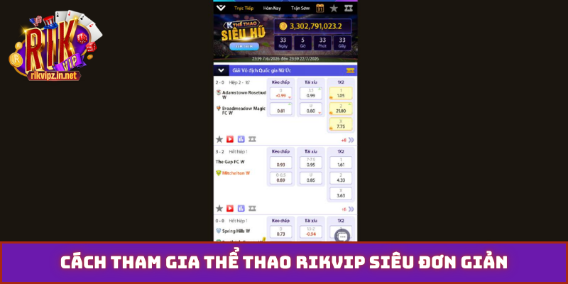 Cách tham gia thể thao Rikvip siêu đơn giản